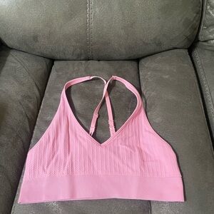 PINK Victoria's Secret Light Pink Ribbed V-Neck Bralette